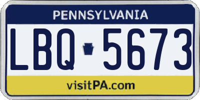 PA license plate LBQ5673