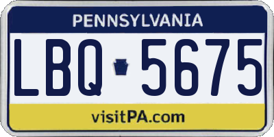 PA license plate LBQ5675