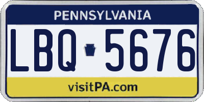PA license plate LBQ5676