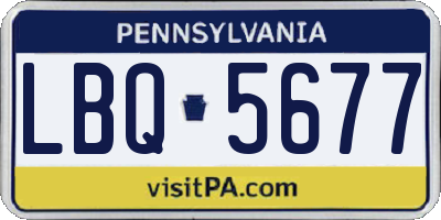 PA license plate LBQ5677