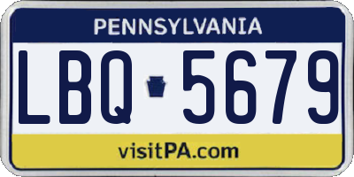 PA license plate LBQ5679