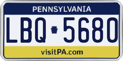 PA license plate LBQ5680