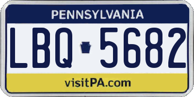 PA license plate LBQ5682