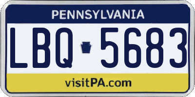 PA license plate LBQ5683