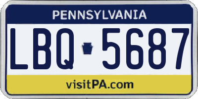 PA license plate LBQ5687