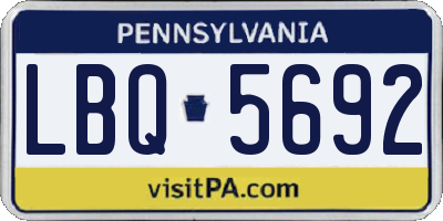 PA license plate LBQ5692
