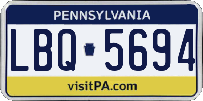 PA license plate LBQ5694