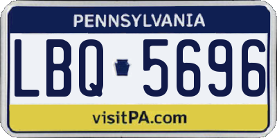 PA license plate LBQ5696