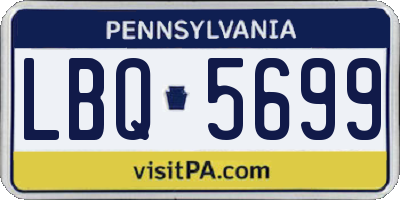 PA license plate LBQ5699