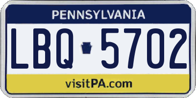 PA license plate LBQ5702