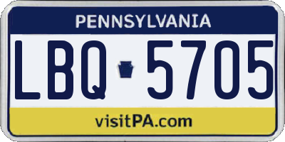 PA license plate LBQ5705