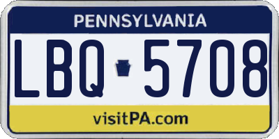 PA license plate LBQ5708