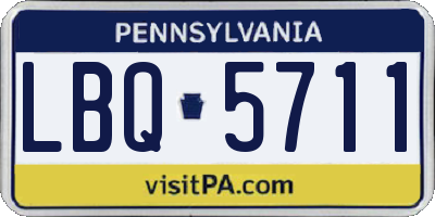 PA license plate LBQ5711