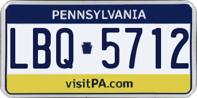 PA license plate LBQ5712