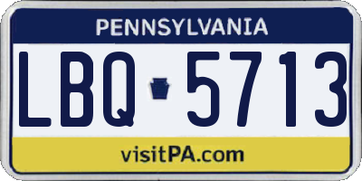 PA license plate LBQ5713