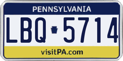 PA license plate LBQ5714