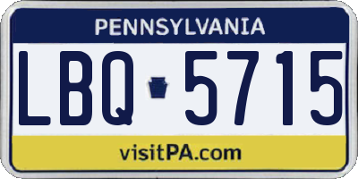 PA license plate LBQ5715