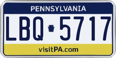 PA license plate LBQ5717