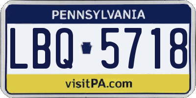 PA license plate LBQ5718