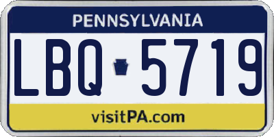 PA license plate LBQ5719