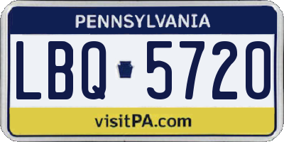PA license plate LBQ5720