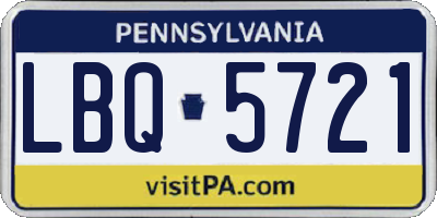 PA license plate LBQ5721