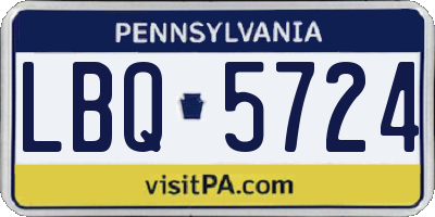 PA license plate LBQ5724