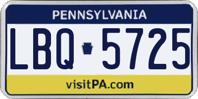 PA license plate LBQ5725