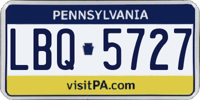 PA license plate LBQ5727