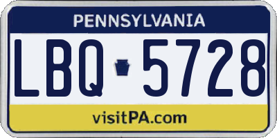 PA license plate LBQ5728