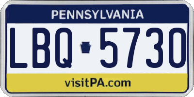 PA license plate LBQ5730
