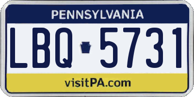 PA license plate LBQ5731