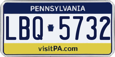 PA license plate LBQ5732