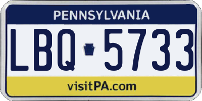 PA license plate LBQ5733