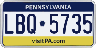 PA license plate LBQ5735