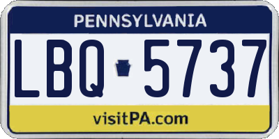 PA license plate LBQ5737