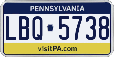 PA license plate LBQ5738