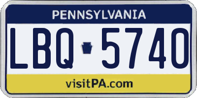 PA license plate LBQ5740