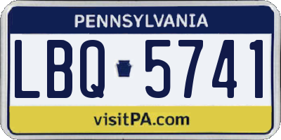 PA license plate LBQ5741