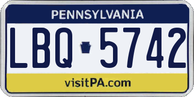 PA license plate LBQ5742