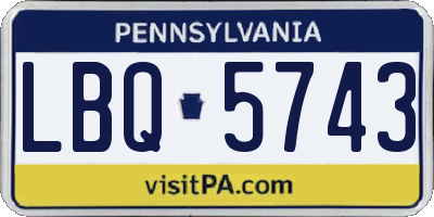 PA license plate LBQ5743