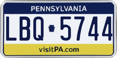 PA license plate LBQ5744