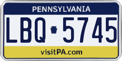 PA license plate LBQ5745