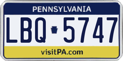 PA license plate LBQ5747