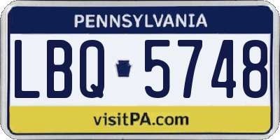 PA license plate LBQ5748