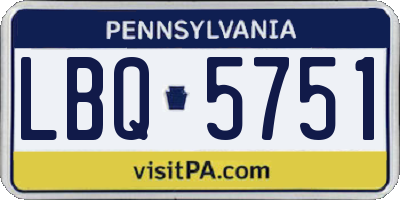 PA license plate LBQ5751