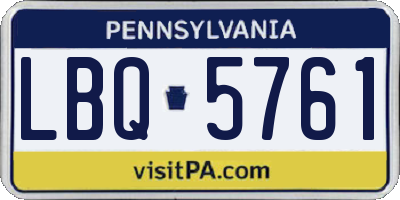 PA license plate LBQ5761