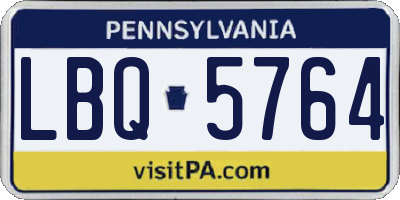 PA license plate LBQ5764