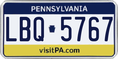 PA license plate LBQ5767