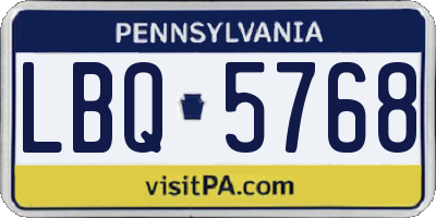 PA license plate LBQ5768